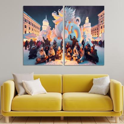 Sapporo Snow Festival Canvas Paintings Frame