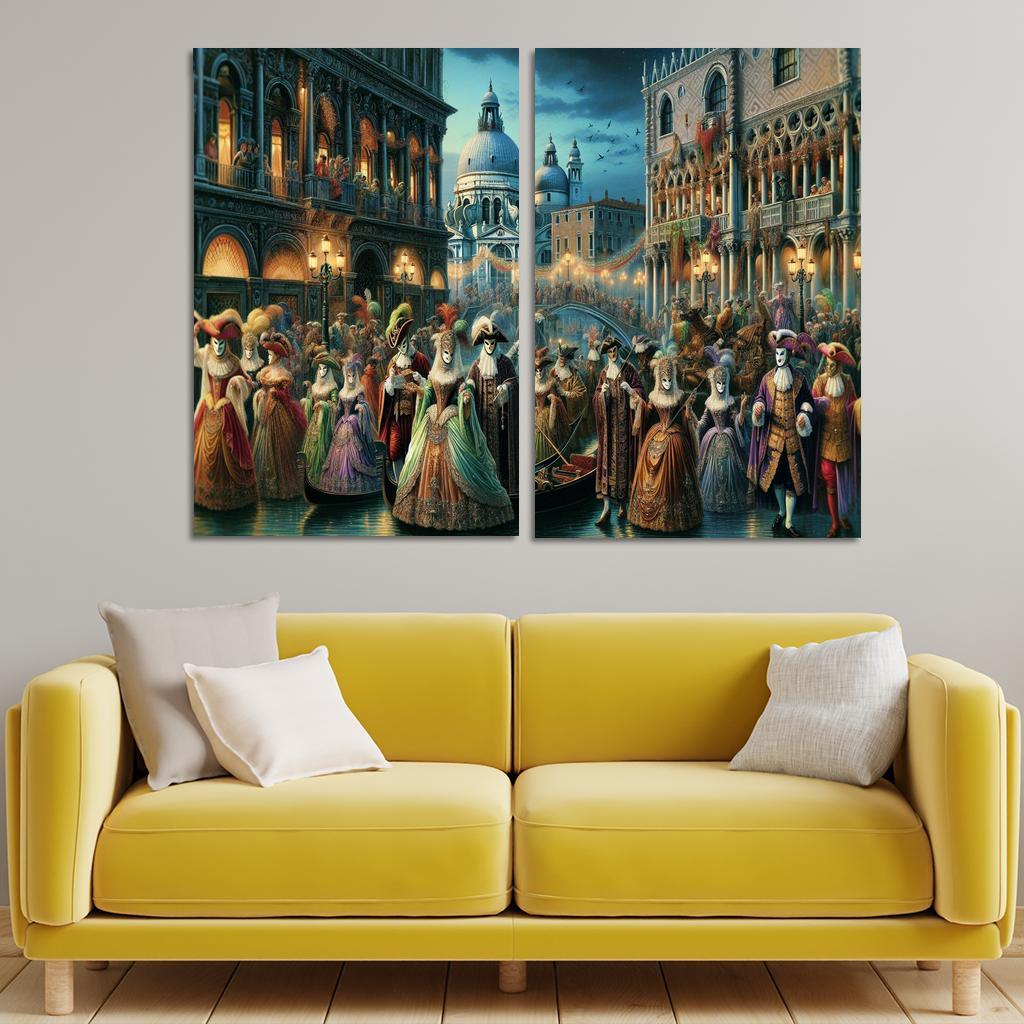 Carnival Of Venice Canvas Paintings Frame