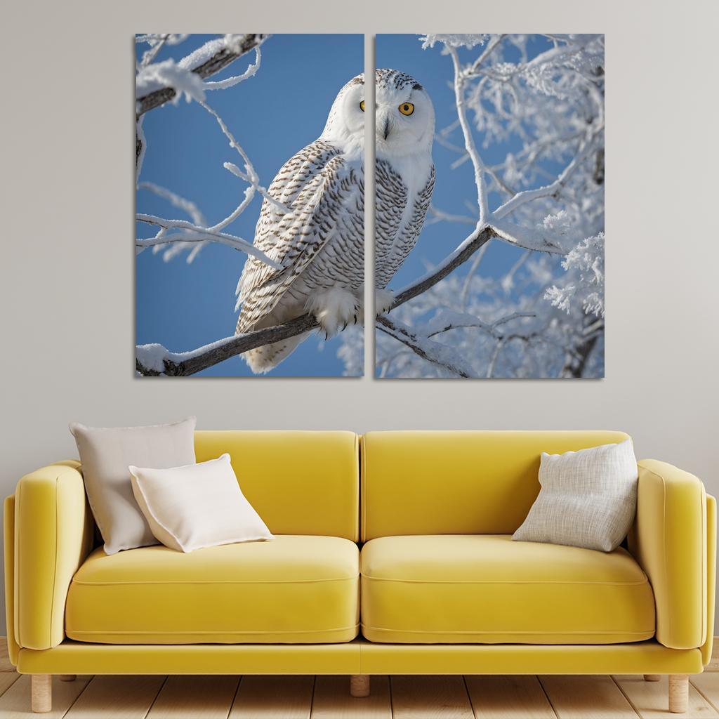 The Enchanting Snowy Owl In The Arctic Canvas Paintings Frame