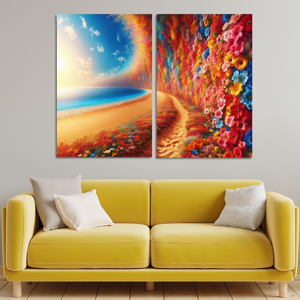 Wildflower Coast Nature's Color Palette Multi-panel Paintings