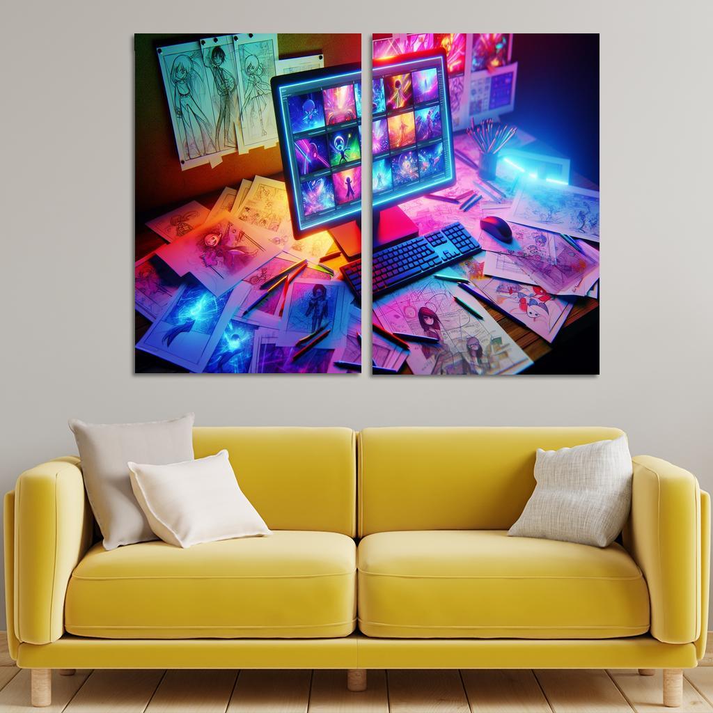 Storytelling through Digital Animation 2 Piece HD Canvas Wall Art-Original Frame
