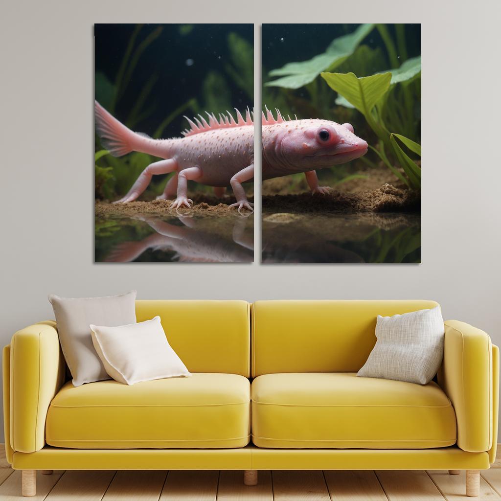The Mysterious Axolotl The Water Monster Of Mexico Canvas Paintings Frame