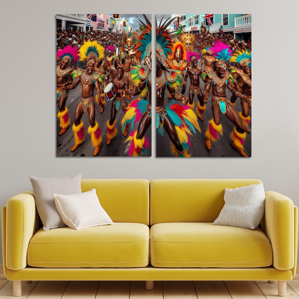 Junkanoo Parade - Bahamas Canvas Paintings Frame