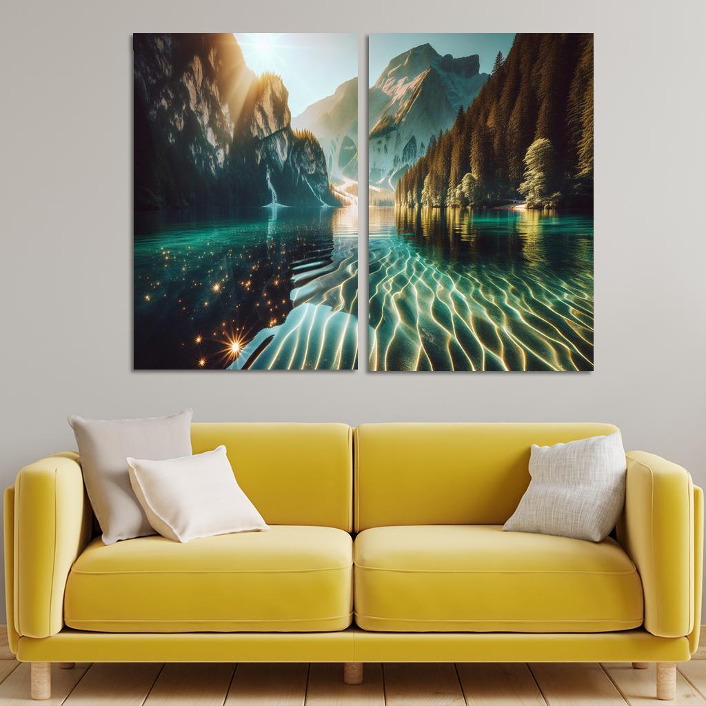The Shimmering Surface Of Crystal Lake Custom Paintings Frame