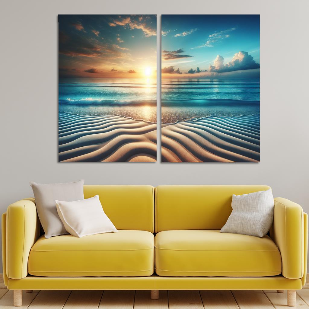 Blue Horizon Beach A Picture-perfect Retreat Custom Paintings Frame