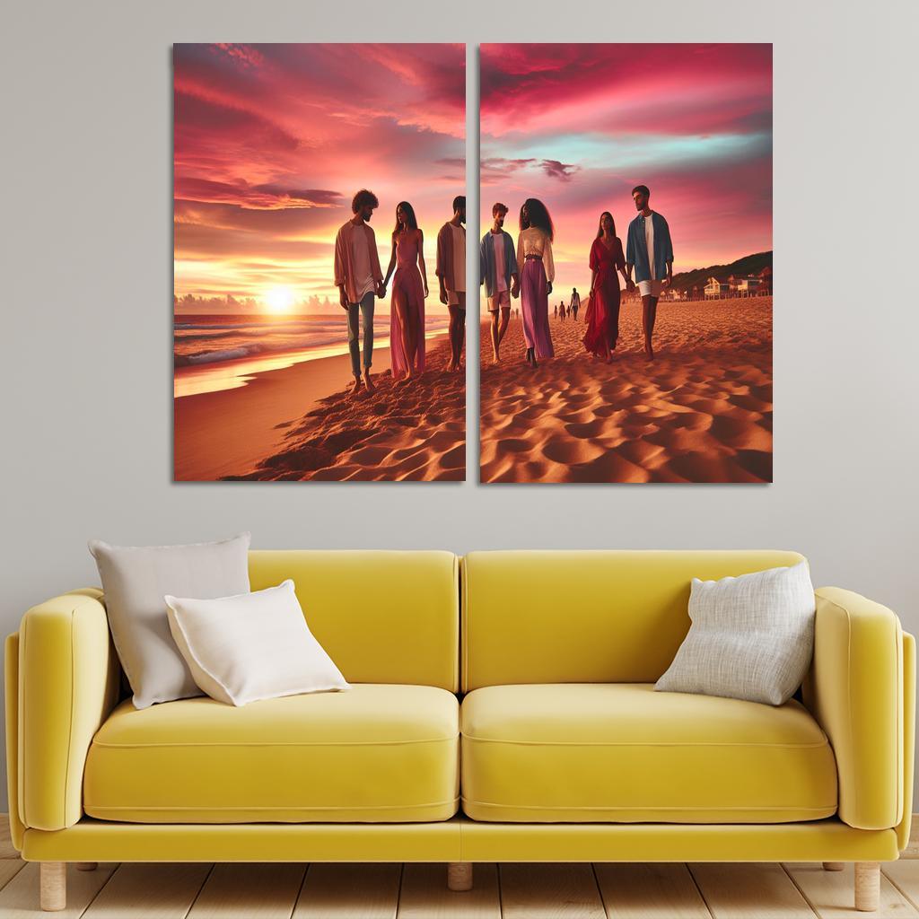 Sunset Shores A Romantic Haven Custom Paintings Frame