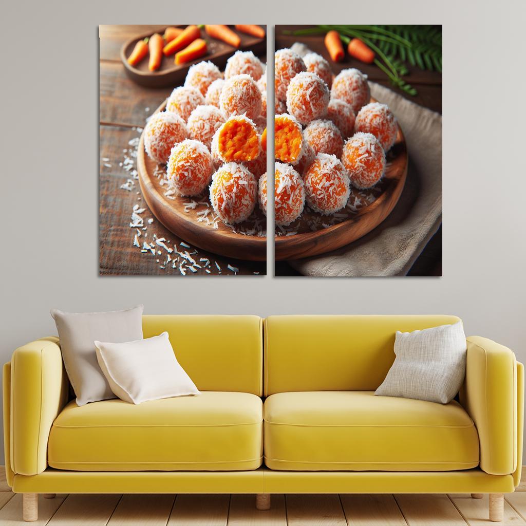 Carrot Cake Energy Bites 2 Piece HD Canvas Wall Art-Original Frame