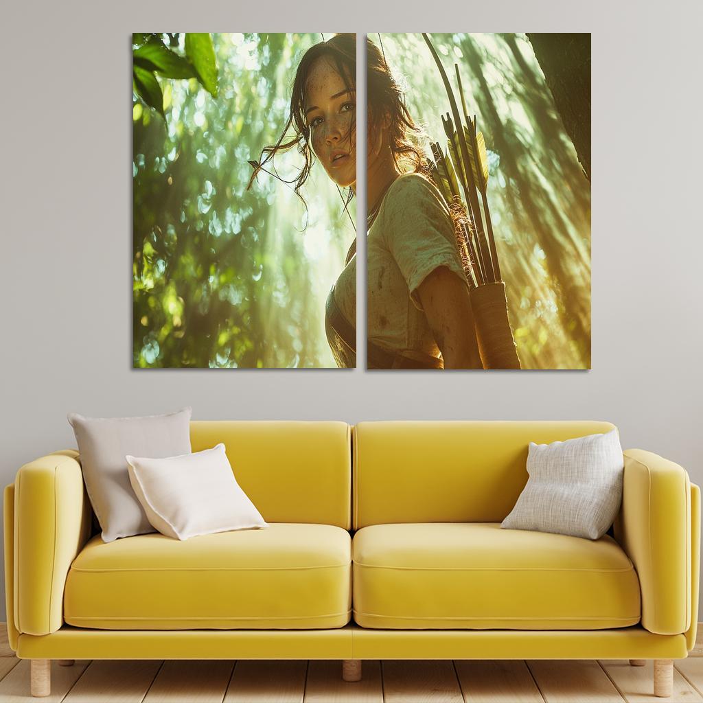 Jennifer Lawrence Fearless In The Hunger Games Arena Framed Paintings