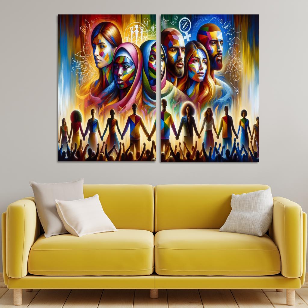 Echoes Of Equality Gender Justice Through Art Multi-panel Paintings