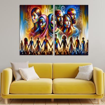 Echoes Of Equality Gender Justice Through Art Multi-panel Paintings