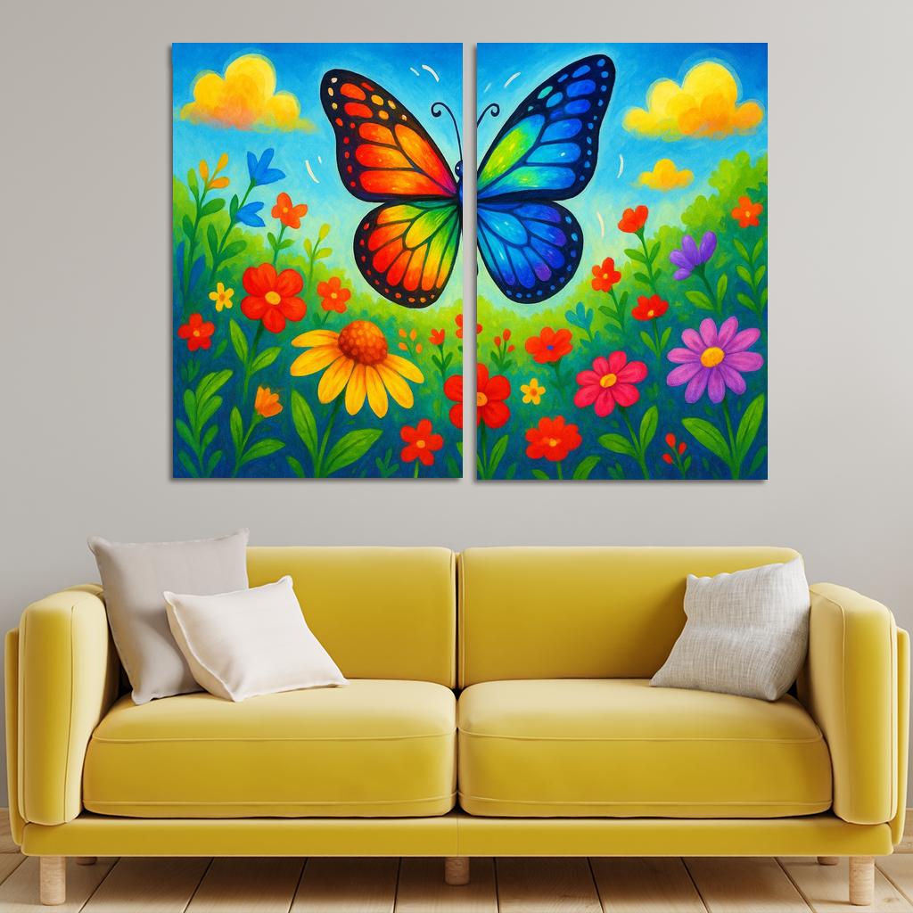 Radiant Rainbow Butterfly Quest Premium Artwork Frames