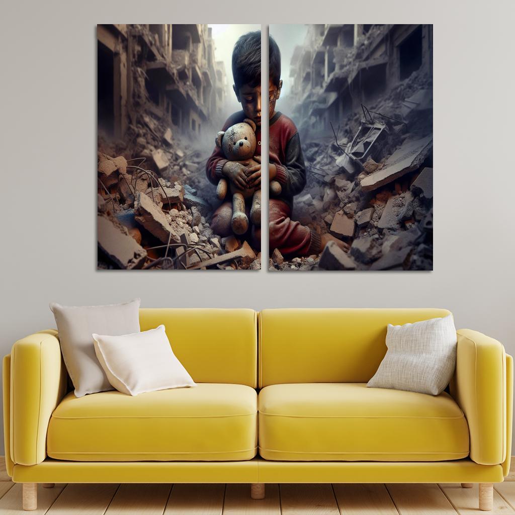 Echoes Of War The Impact On Innocent Lives Custom Paintings Frame