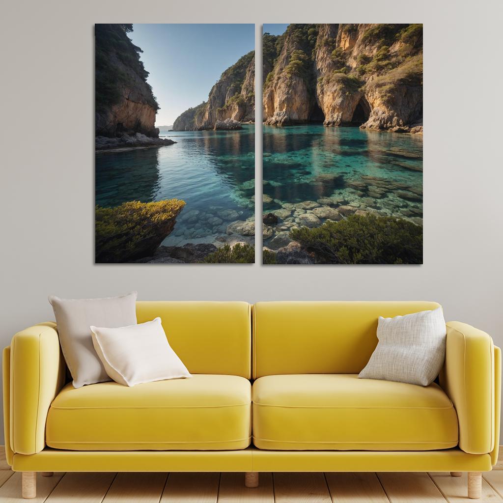 The Prismatic Bay Of Crystal Shores Modern Paintings Frame