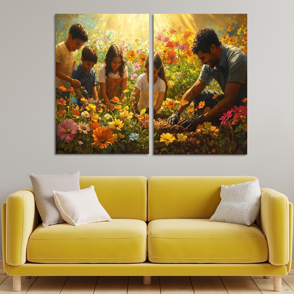 A Mother's Garden Nurtured By Love Modern Paintings Frame