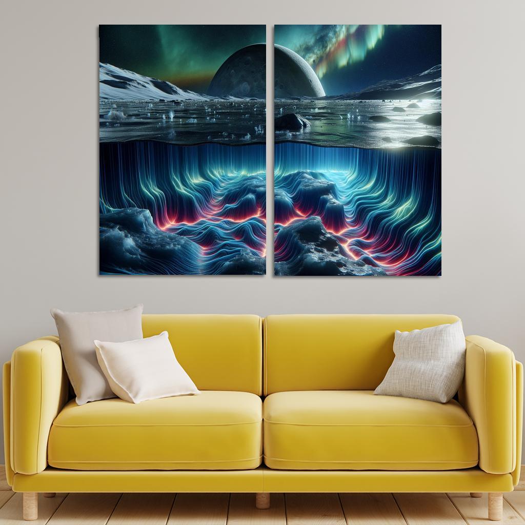 Exploring The Moon's Hidden Ocean Abstract Paintings Frame