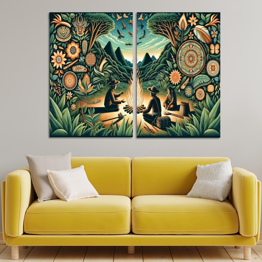 Echoes of the Past Preserving Indigenous Cultures 2 Piece HD Canvas Wall Art-Original Frame