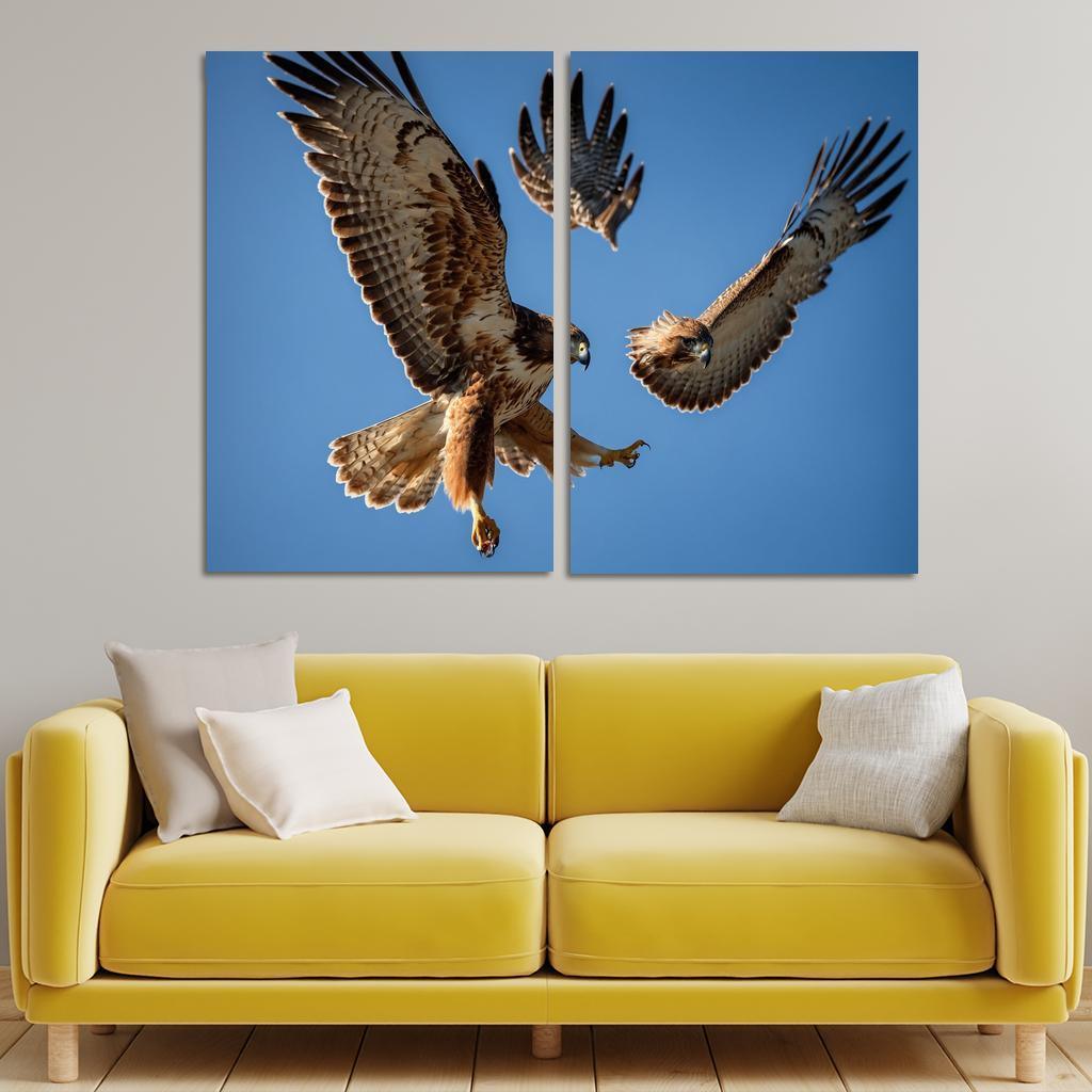 The Graceful Red-tailed Hawk Icon Of The Open Sky Modern Paintings Frame