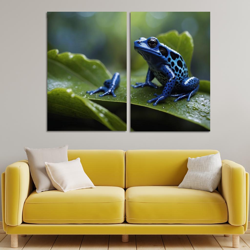 The Enigmatic Blue Poison Dart Frog Canvas Paintings Frame