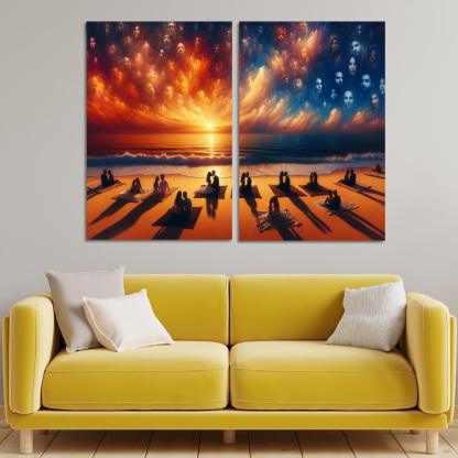 Sunset Oasis Romantic Getaway Art Trends