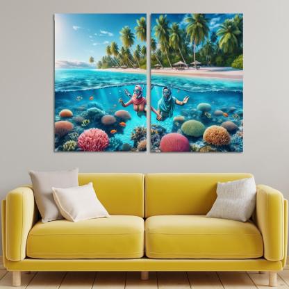 Coral Sands Sanctuary Modern Paintings Frame