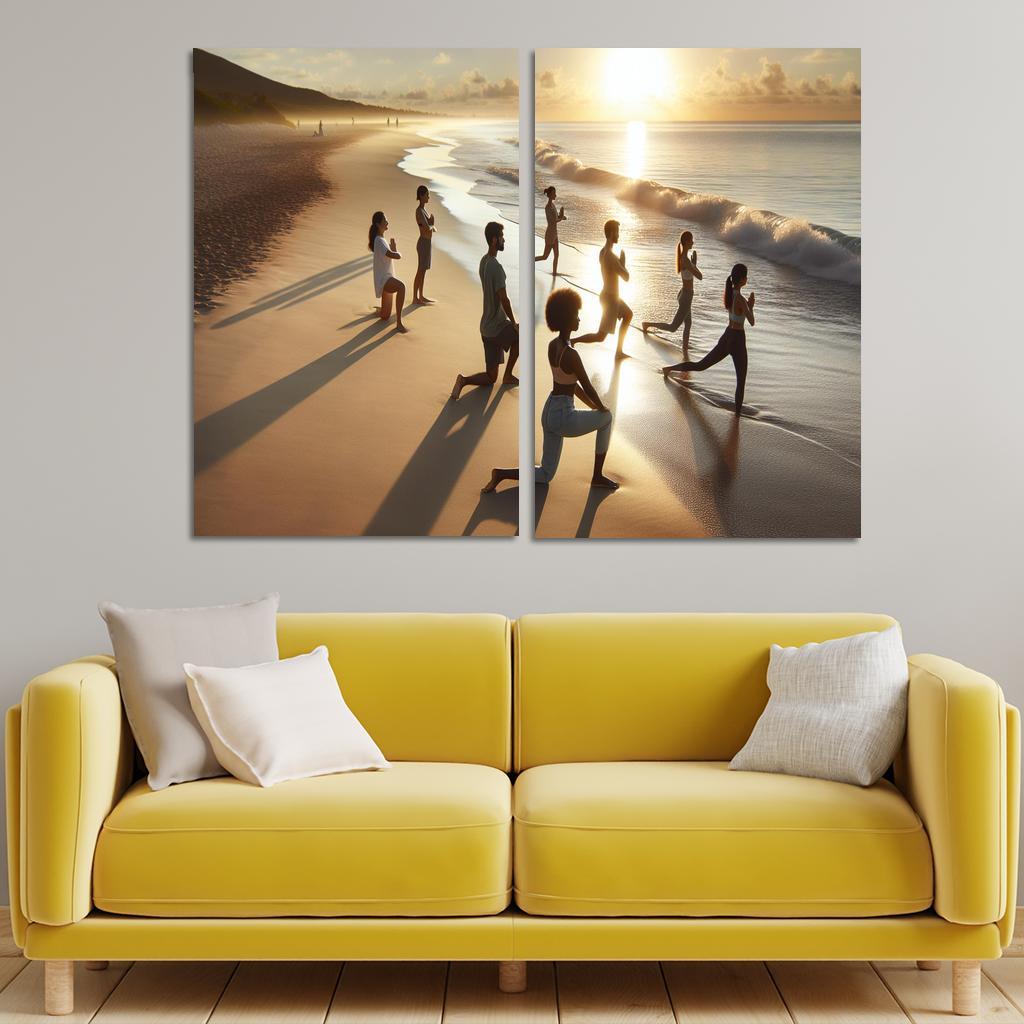 Tranquil Waters Yoga Beach Retreat Multi-panel Paintings