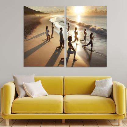 Tranquil Waters Yoga Beach Retreat Multi-panel Paintings