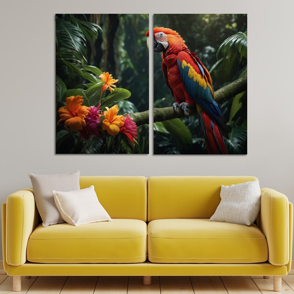 The Vibrant Scarlet Macaw Jewel Of The Rainforest Framed Paintings