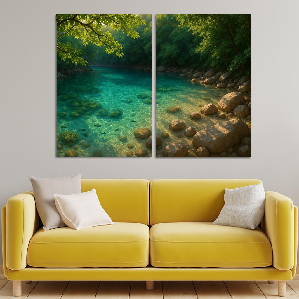 Hidden Lagoon Cove Serene Escape Custom Paintings Frame