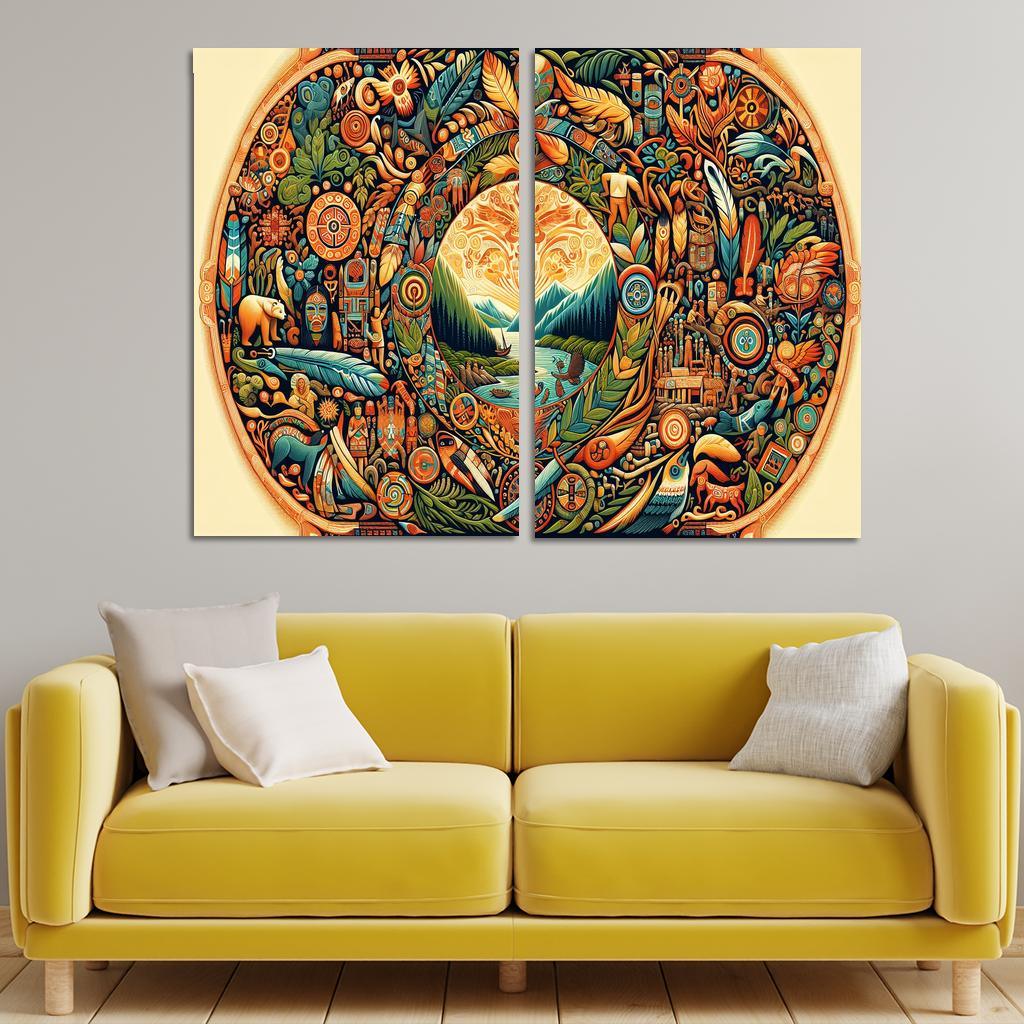 Cultural Tapestry Celebrating Indigenous Heritage Custom Paintings Frame