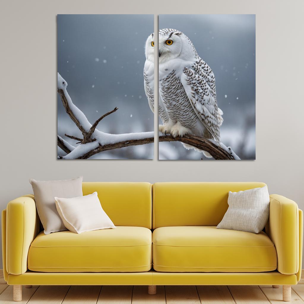 The Graceful Snowy Owl In The Arctic Framed Paintings