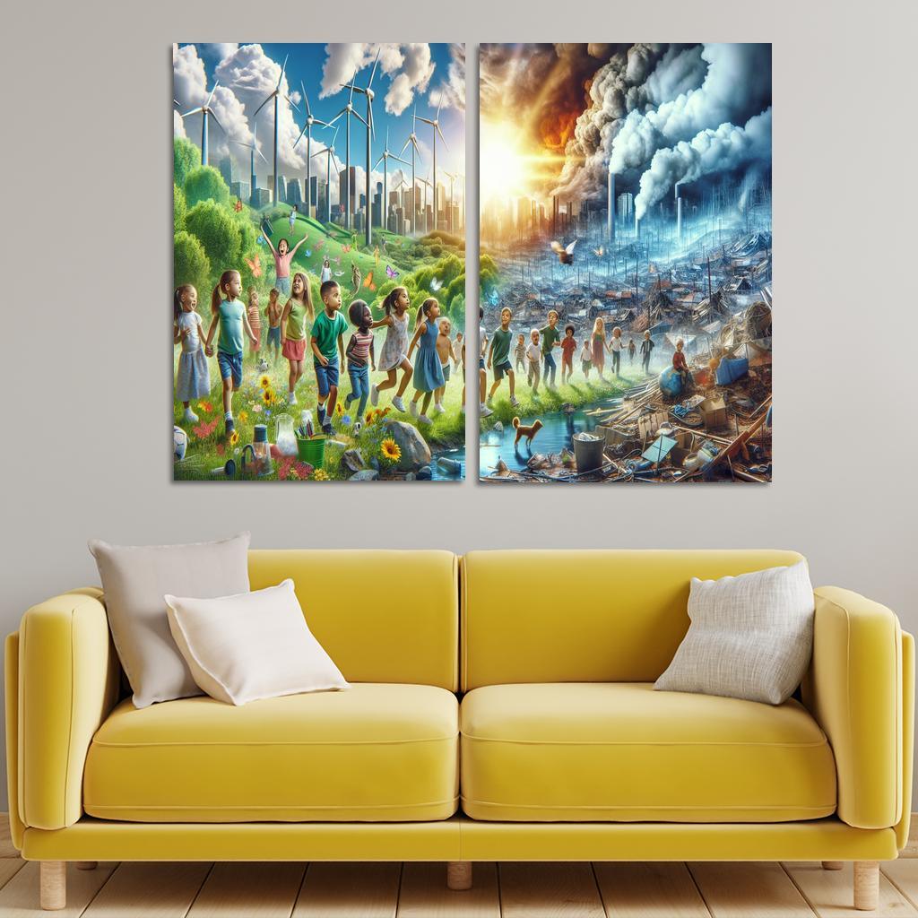 Future Generations Advocating For Climate Action Multi-panel Paintings