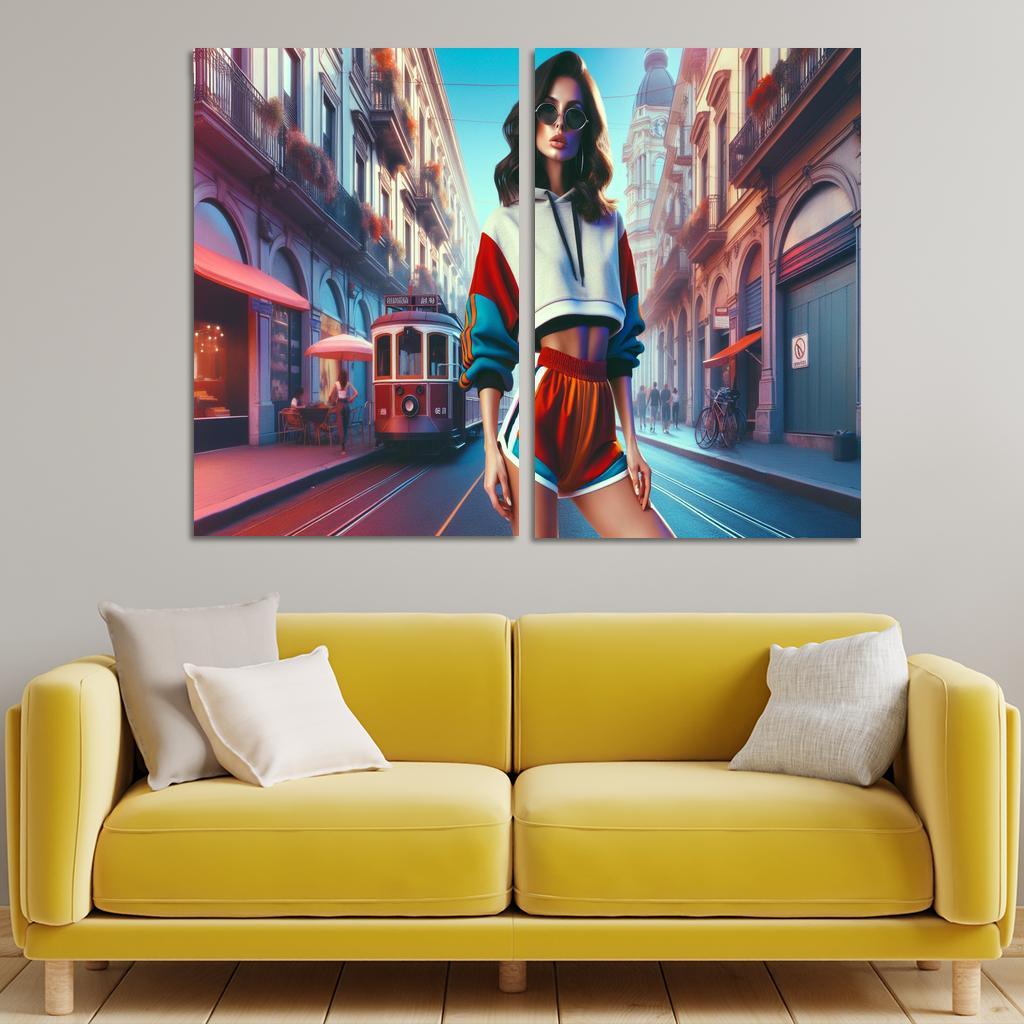 Retro Sport Vintage Athletic Wear Multi-panel Paintings
