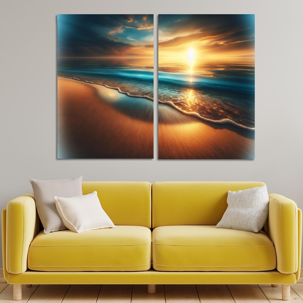 Saltwater Serenity Beach Modern Paintings Frame