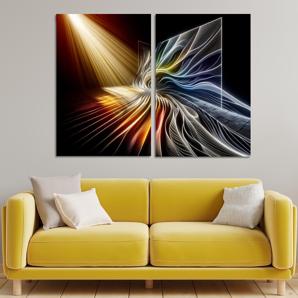 Choreography of Light and Shadow 2 Piece HD Canvas Wall Art-Original Frame