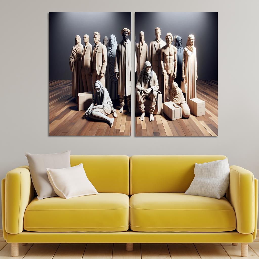 Empathy In Action Addressing Homelessness Through Art Multi-panel Paintings