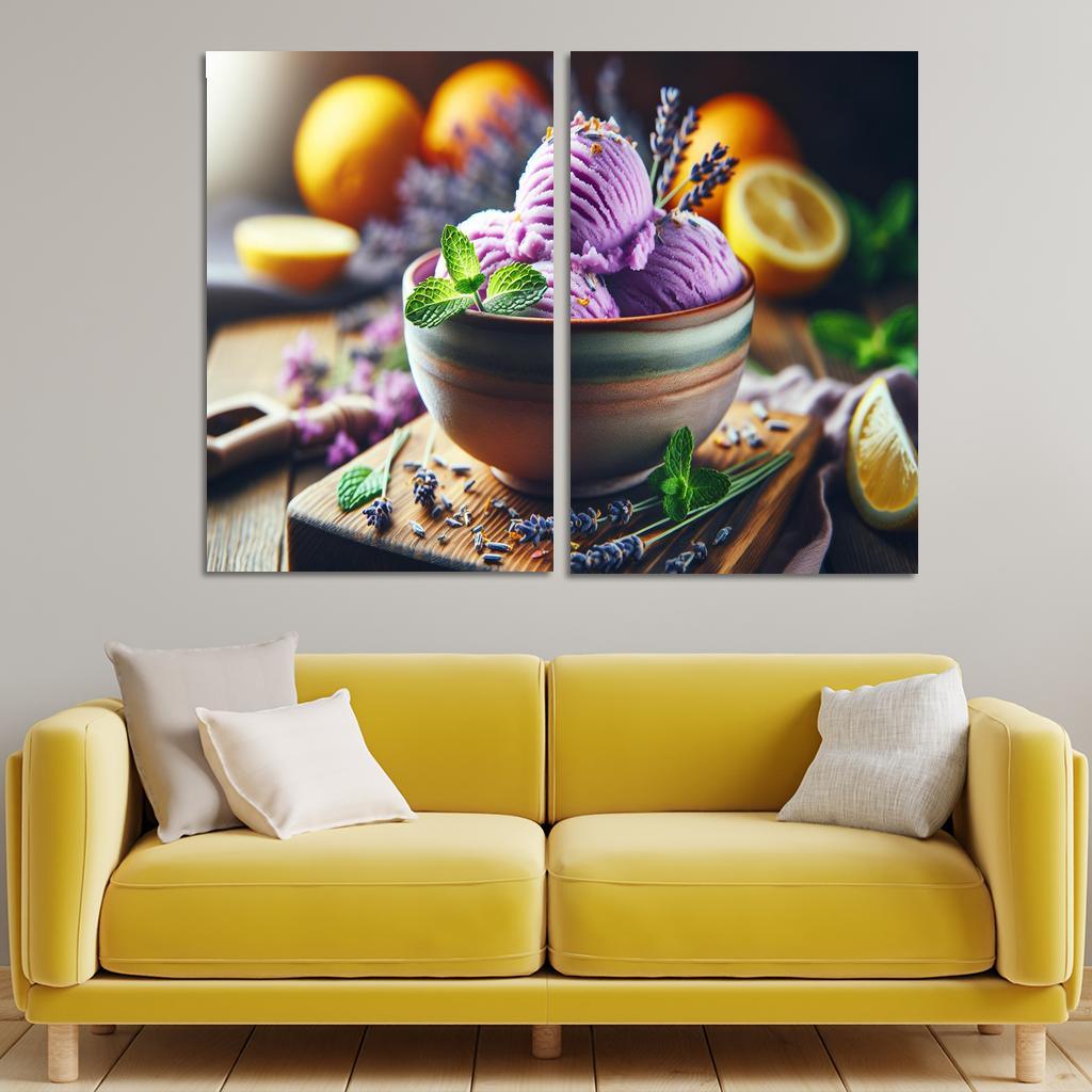 Lavender Lemonade Sorbet 2 Piece HD Canvas Wall Art-Original Frame