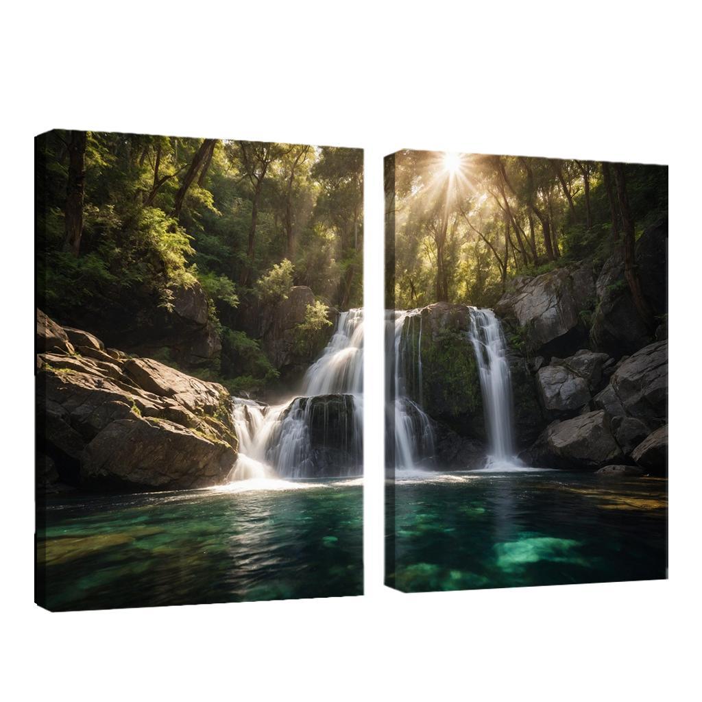 The Cascade Of Silver Falls Oil Paintings Frame