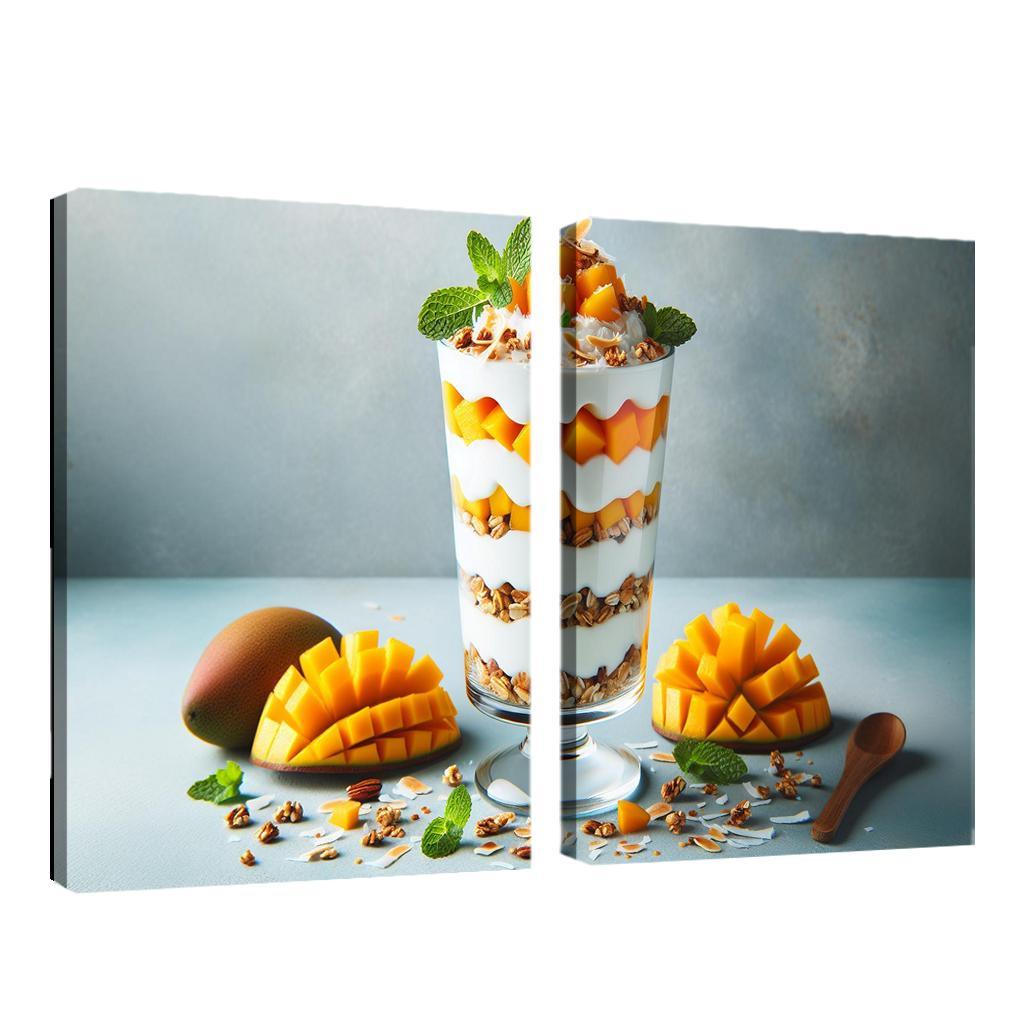 Creamy Coconut Mango Parfait 2 Piece HD Canvas Wall Art-Original Frame