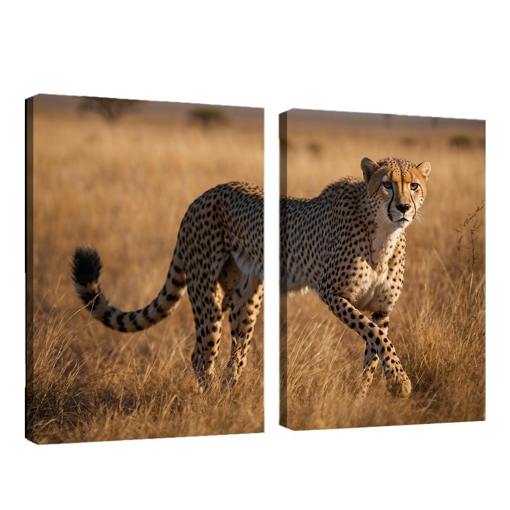 The Agile Cheetah Sprinting Across The Savanna Framed Paintings