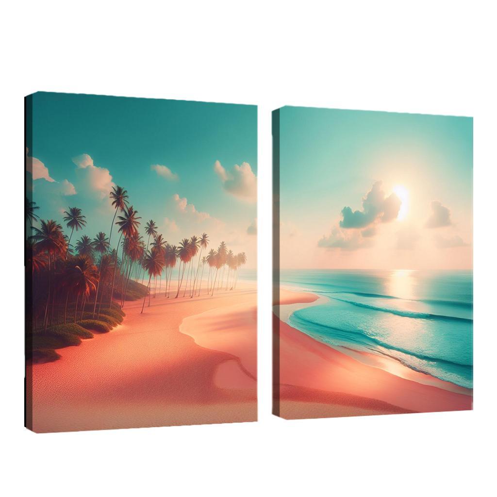 Peach Oasis Relaxing Island Vibes Premium Artwork Frames