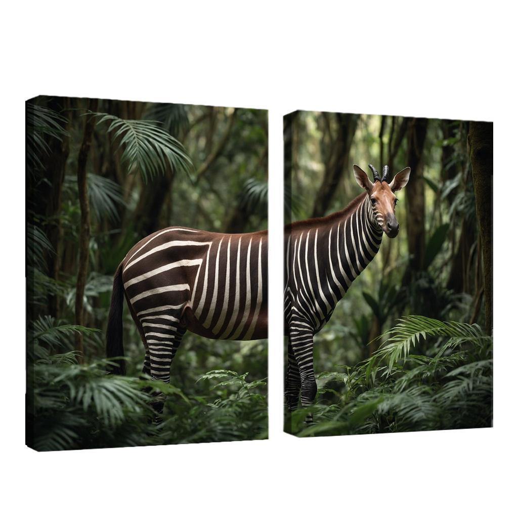 The Unique Okapi In The African Forests Framed Paintings