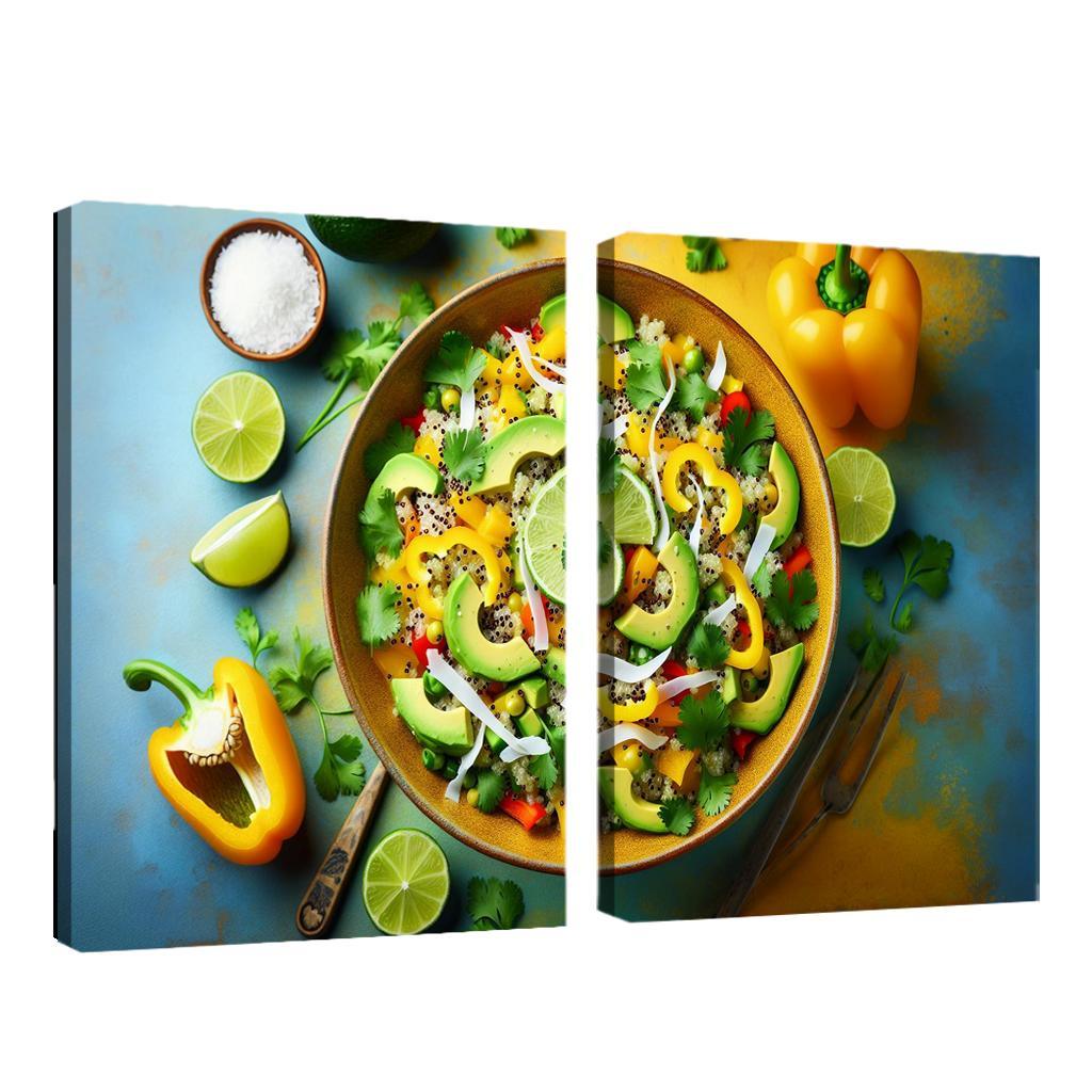 Coconut Lime Quinoa Salad 2 Piece HD Canvas Wall Art-Original Frame