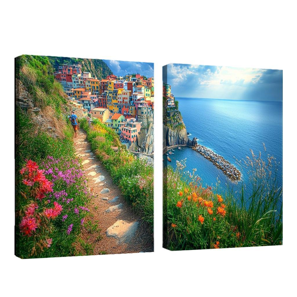 Hiking The Cinque Terre Trails Abstract Paintings Frame