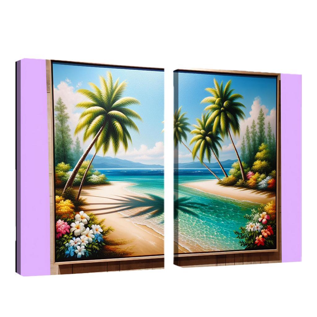 Coconut Grove Exotic Relaxation Spot Oil Paintings Frame