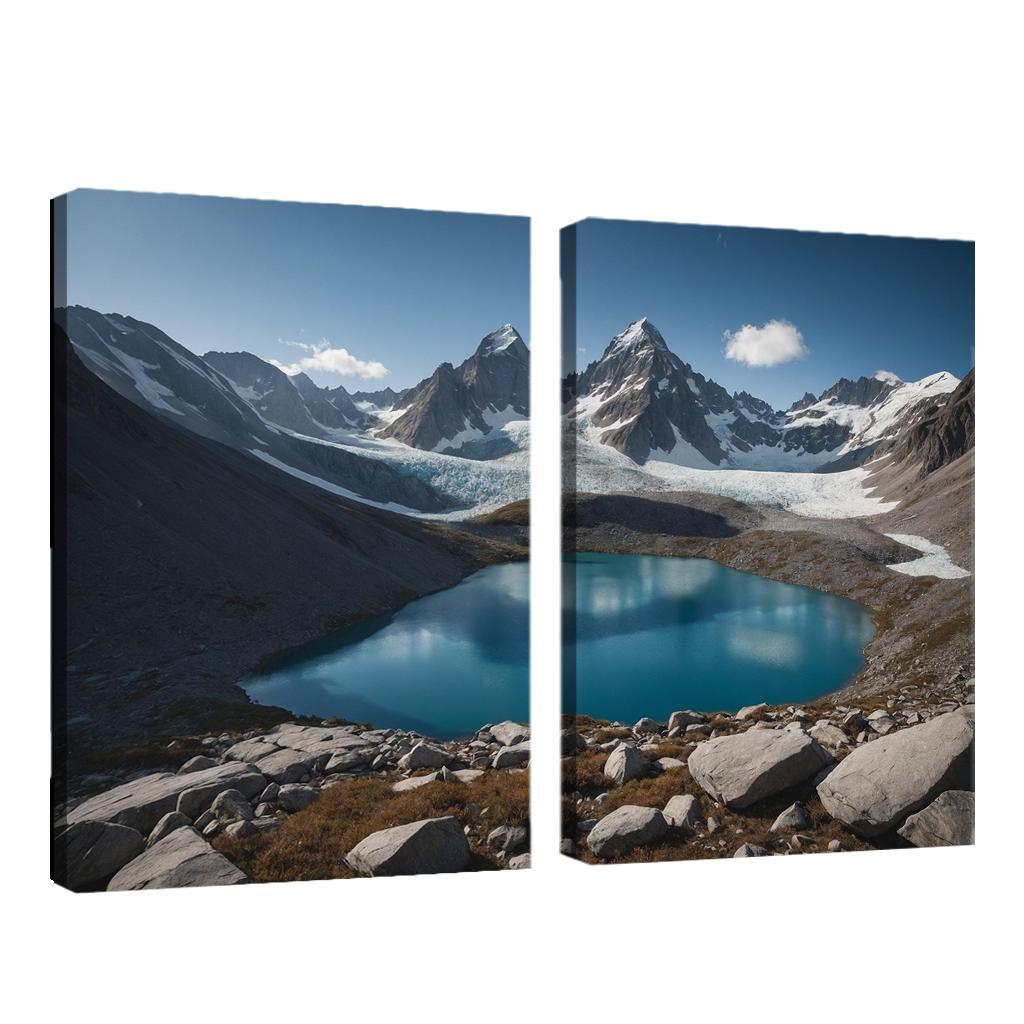 The Majestic Peaks Of Glacier Ridge Modern Paintings Frame