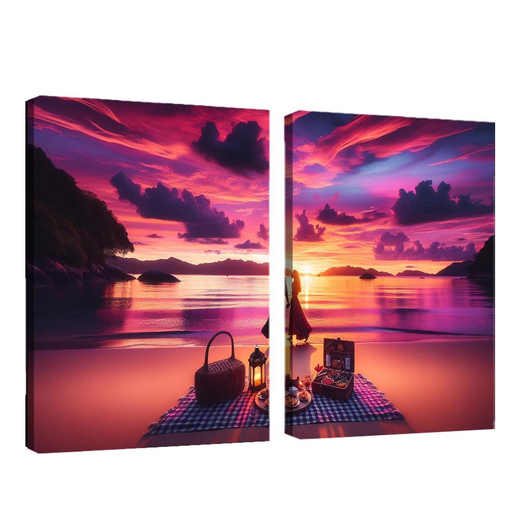 Sunset Vista Romantic Getaway Modern Paintings Frame