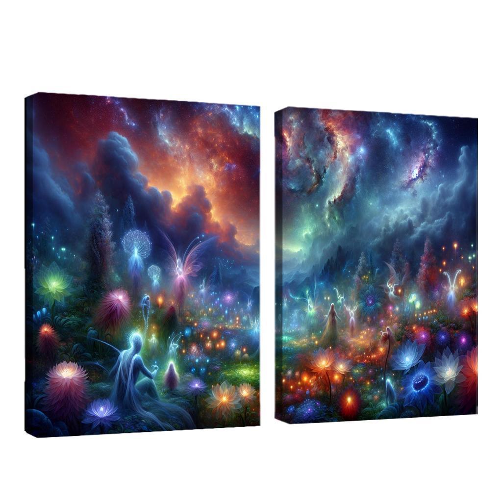The Nebula Gardens 2 Piece HD Canvas Wall Art-Original Frame