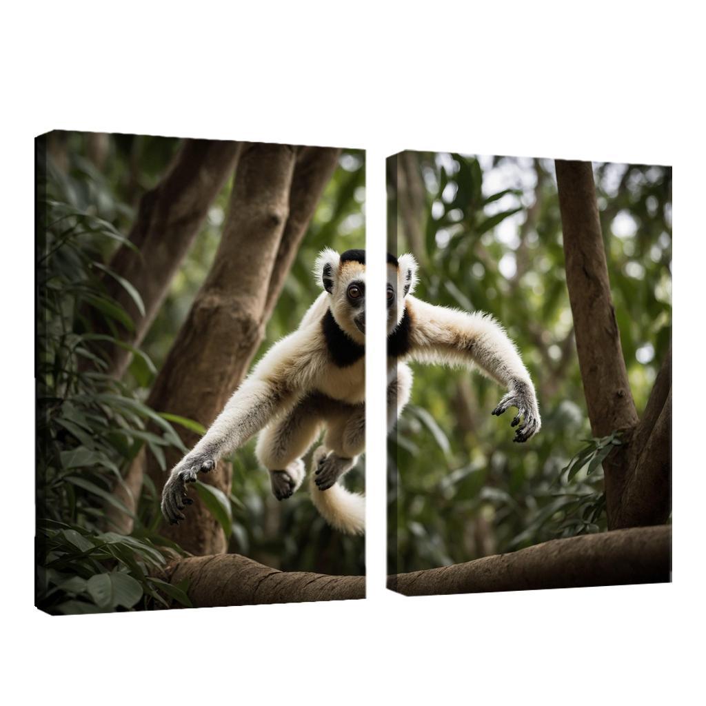 The Majestic Sifaka The Dancing Lemur Framed Paintings