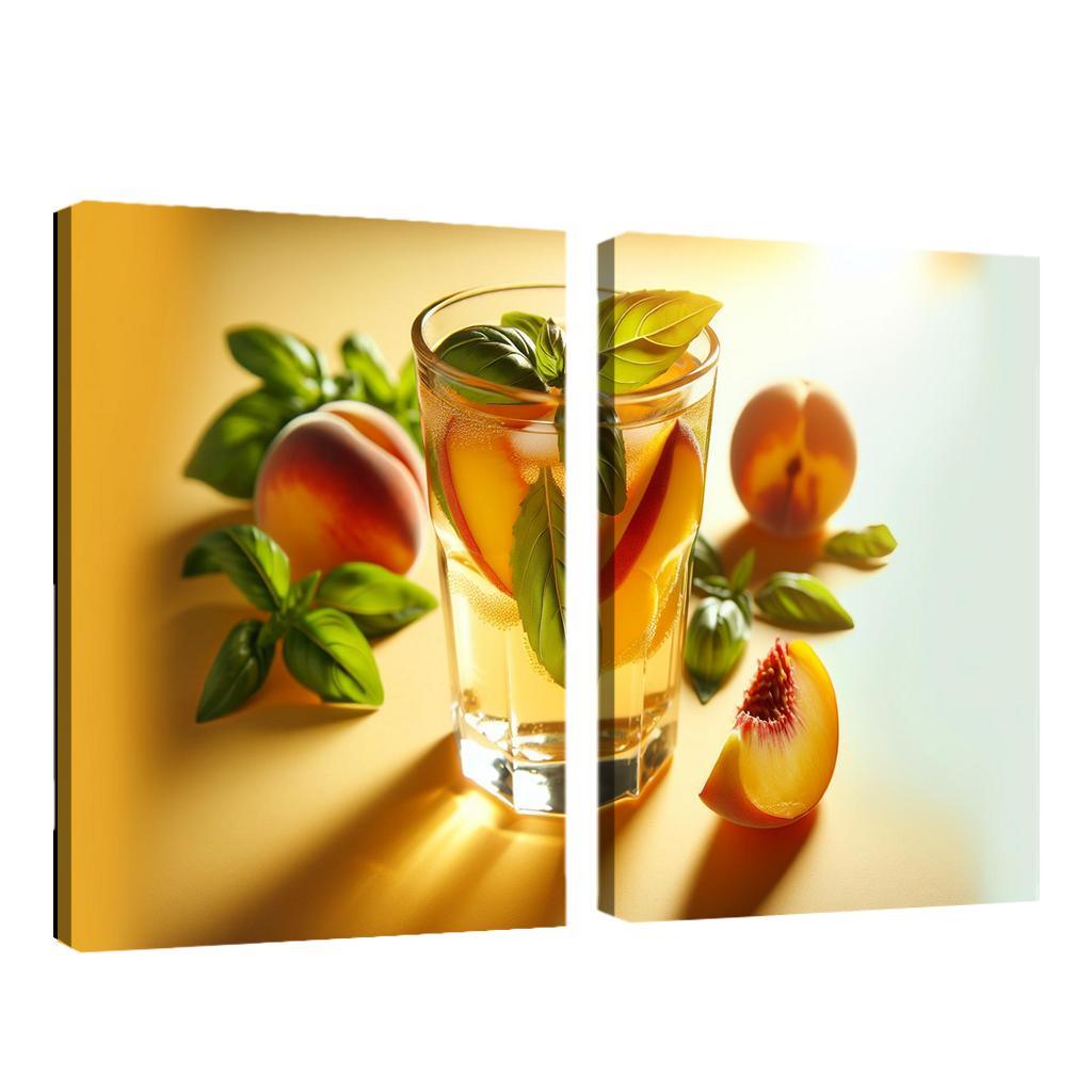 Peach Basil Infused Lemonade 2 Piece HD Canvas Wall Art-Original Frame
