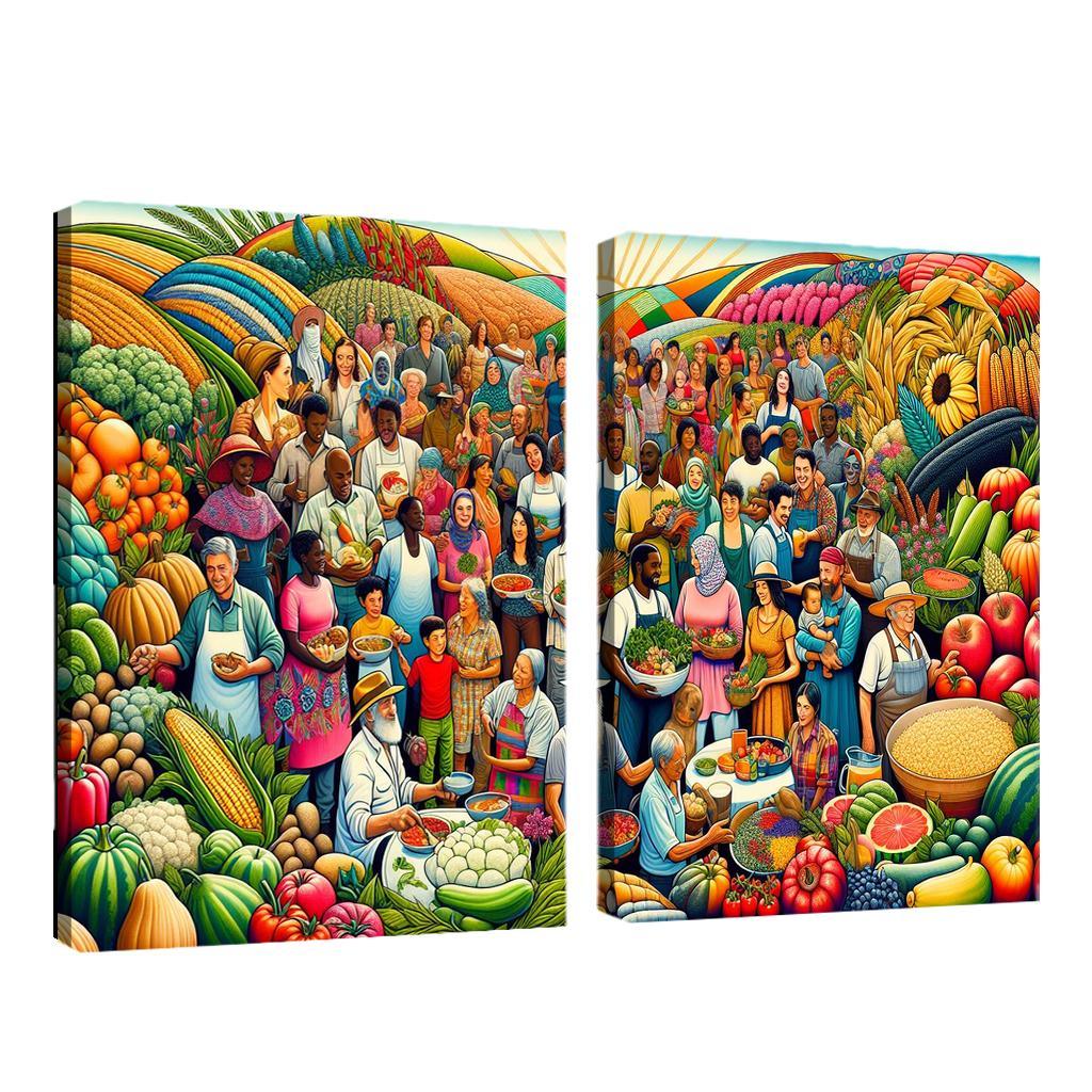 Food For Thought Advocacy For Food Security Multi-panel Paintings